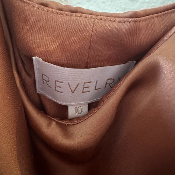 Revelry Skye Satin Dress in Copper - Picture 9 of 10